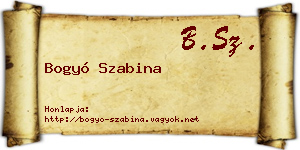 Bogyó Szabina névjegykártya