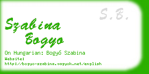 szabina bogyo business card