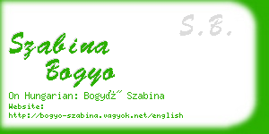 szabina bogyo business card